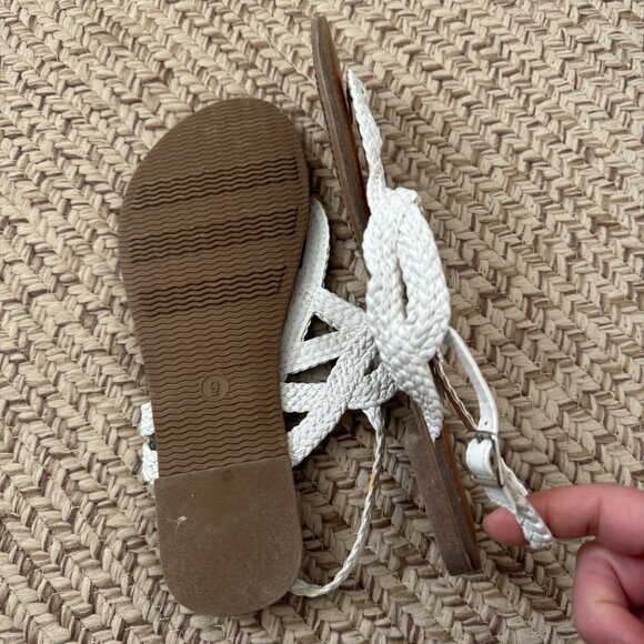 EUC Merona White Braided Woven Sandals Sz 9 - Picture 3 of 5